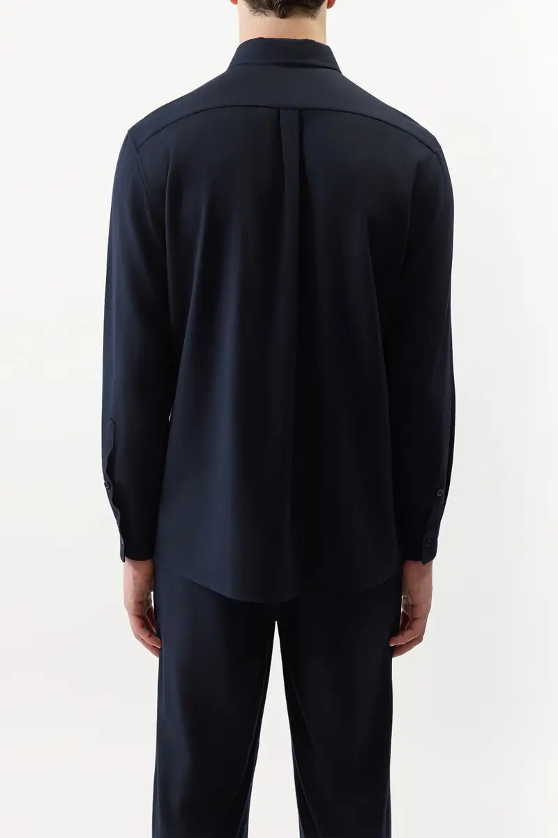 Gabriela Hearst Nicolas Shirt in Dark Navy Virgin Wool | Thumbnail 4 Gabriela Hearst Nicolas Shirt in Dark Navy Virgin Wool | Thumbnail 4