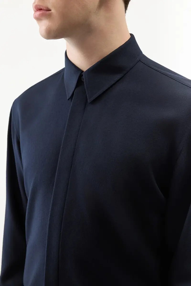 Gabriela Hearst Nicolas Shirt in Dark Navy Virgin Wool | Thumbnail 5 Gabriela Hearst Nicolas Shirt in Dark Navy Virgin Wool | Thumbnail 5