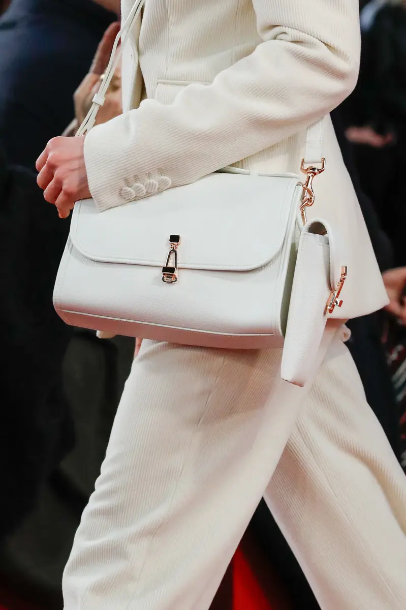 Gabriela Hearst Medium Leonora Flap Bag in Ivory Textured Leather | Thumbnail 2 Gabriela Hearst Medium Leonora Flap Bag in Ivory Textured Leather | Thumbnail 2