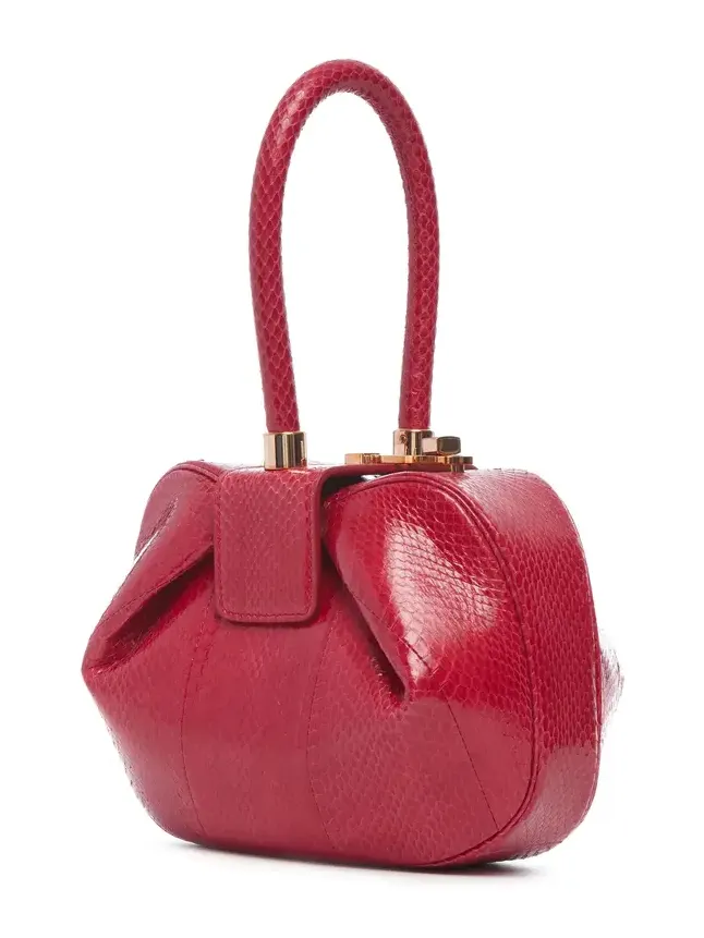 Gabriela Hearst Nina Bag in Red Snakeskin