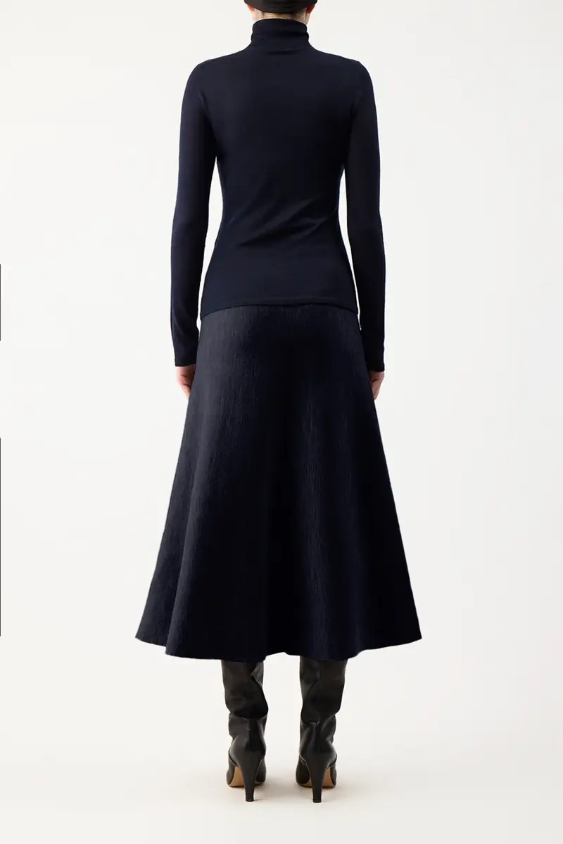 Gabriela Hearst Costa Knit Turtleneck in Dark Navy Cashmere Silk | Thumbnail 4 Gabriela Hearst Costa Knit Turtleneck in Dark Navy Cashmere Silk | Thumbnail 4