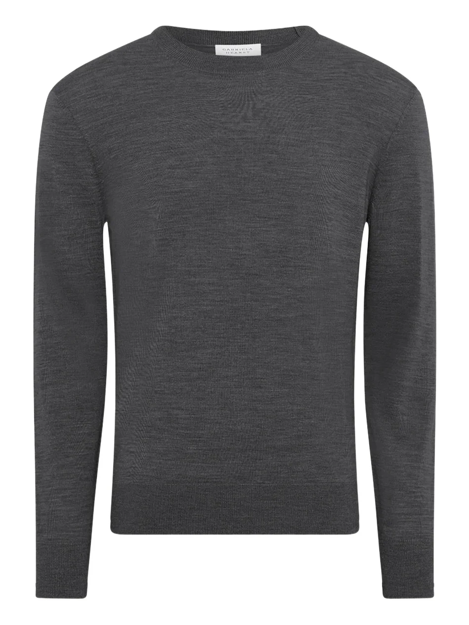 Palco Knit Sweater in Charcoal Merino Wool Palco Knit Sweater in Charcoal Merino Wool