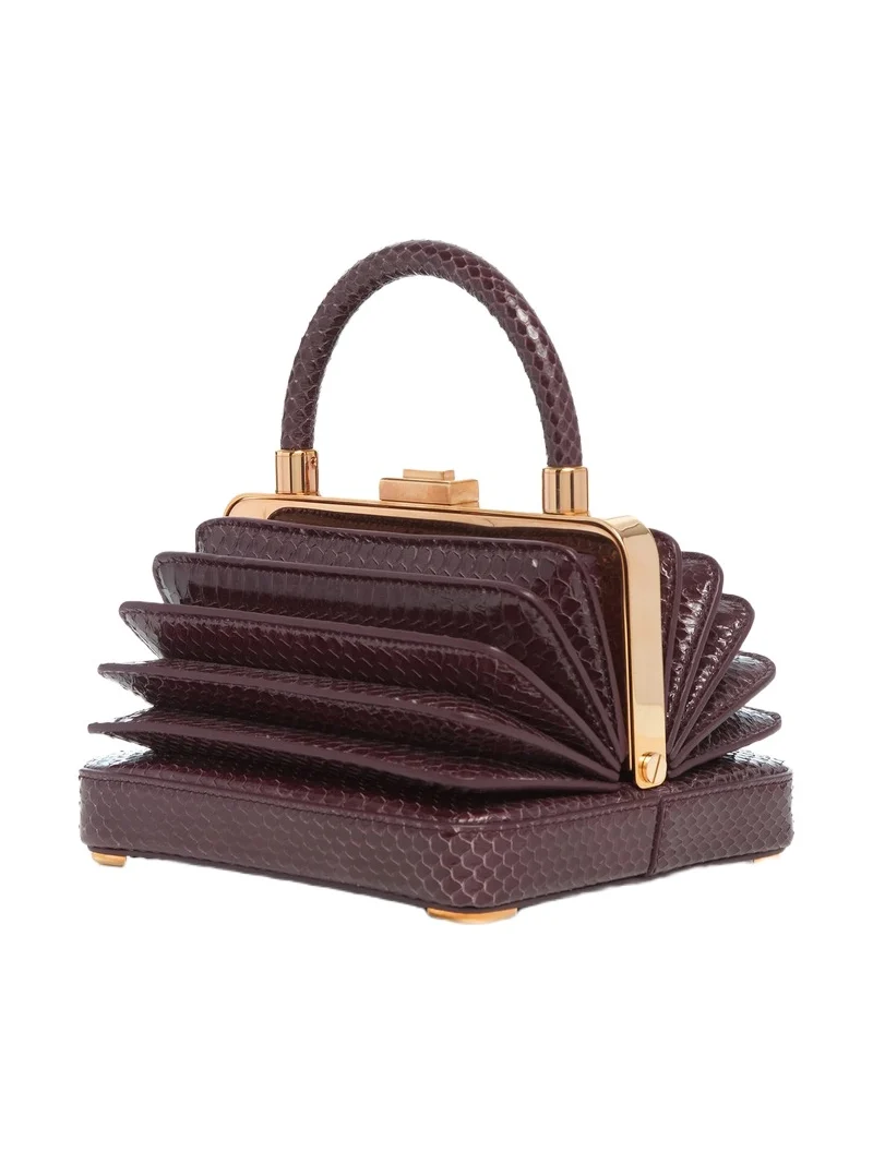 Small Diana Bag in Bordeaux Snakeskin