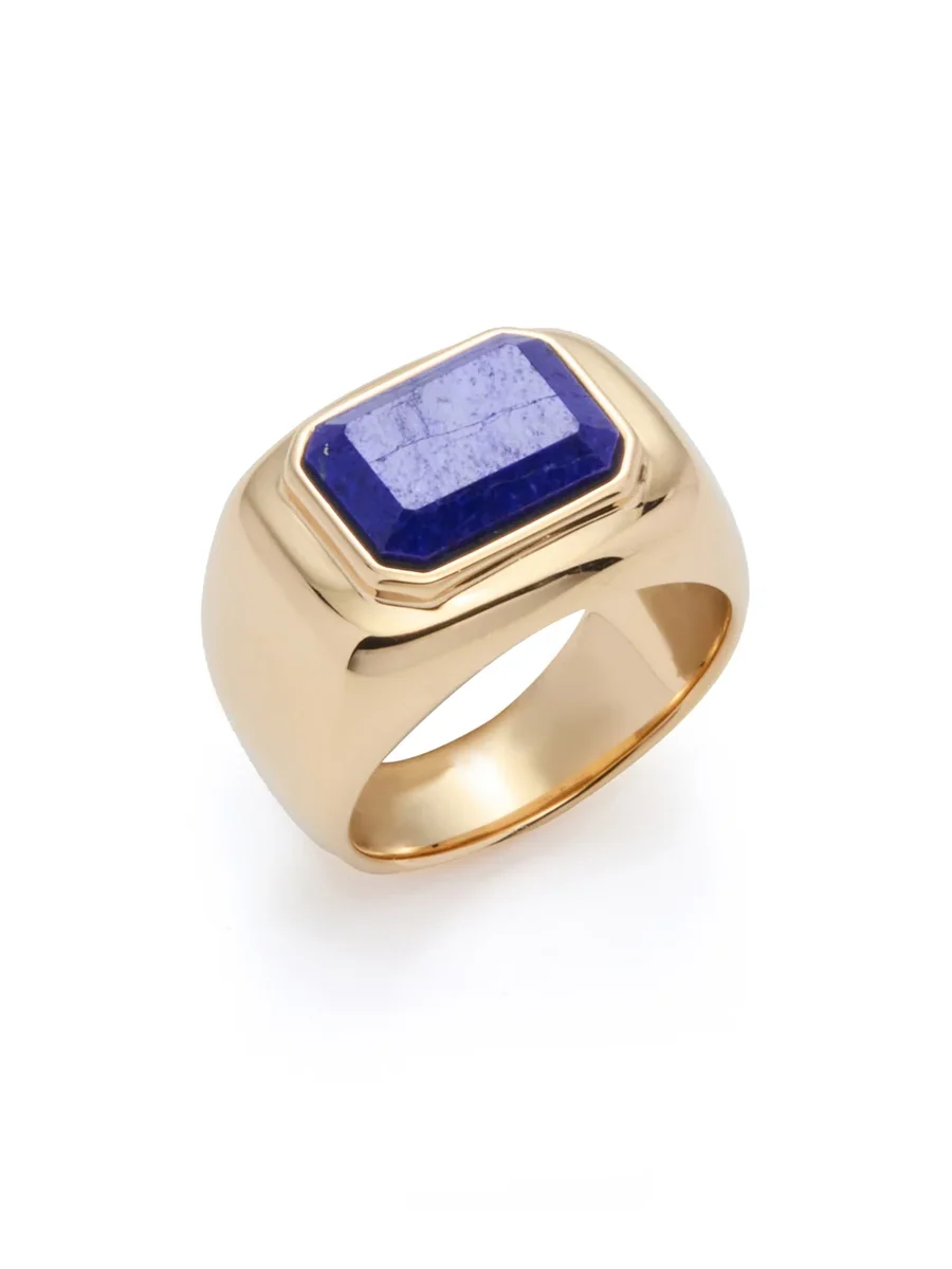 Large Ring in 18K Yellow Gold & Lapis Stone Large Ring in 18K Yellow Gold & Lapis Stone