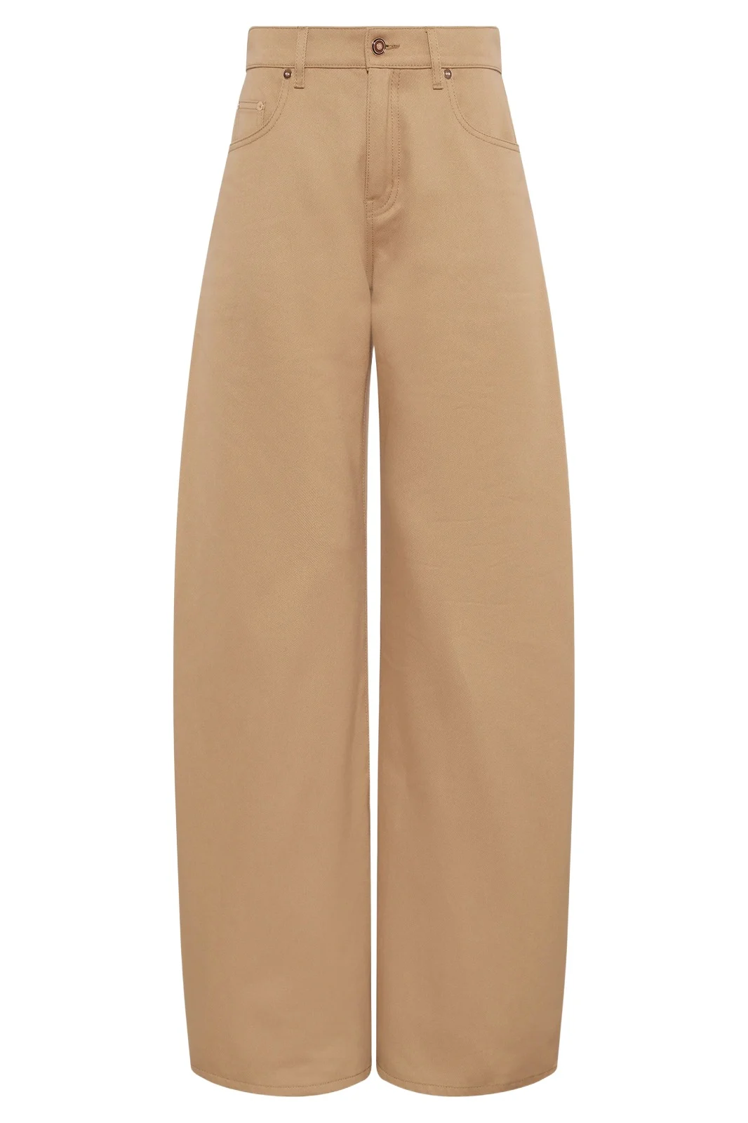 Amoret Barrel-leg Jean in Camel Sea Island Cotton Twill