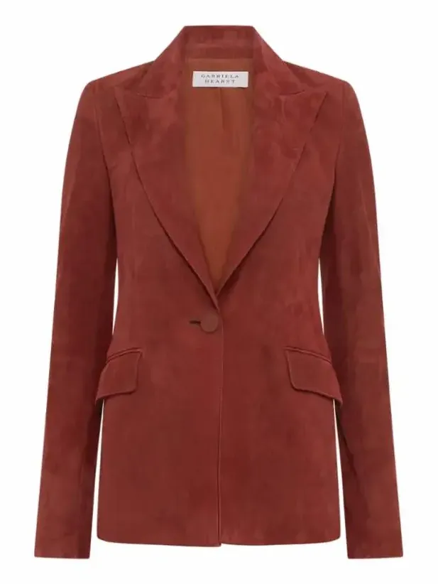 Gabriela Hearst Leiva Blazer in Burnt Sienna Suede