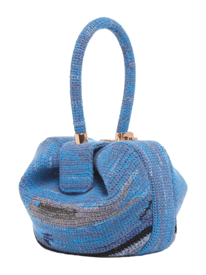 Nina Bag in Water Multi Crochet Cashmere Nina Bag in Water Multi Crochet Cashmere