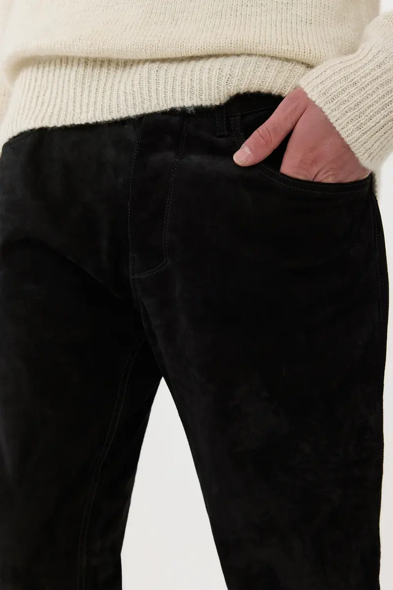 Gabriela Hearst Anthony Five Pocket Pant in Black Suede | Thumbnail 6 Gabriela Hearst Anthony Five Pocket Pant in Black Suede | Thumbnail 6