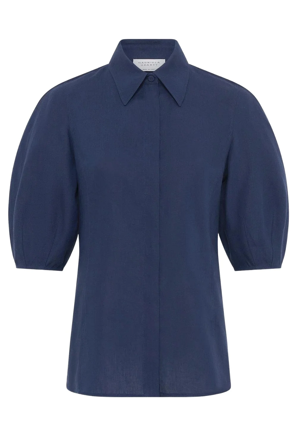 Sansi Top in Electric Navy Printed Silk Twill Sansi Top in Electric Navy Printed Silk Twill
