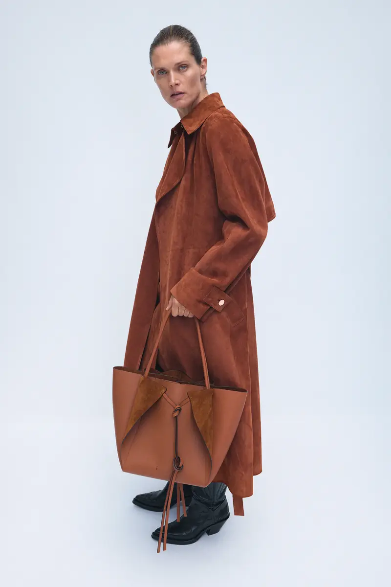Gabriela Hearst Lyra Trench Coat in Cognac Suede | Thumbnail 2