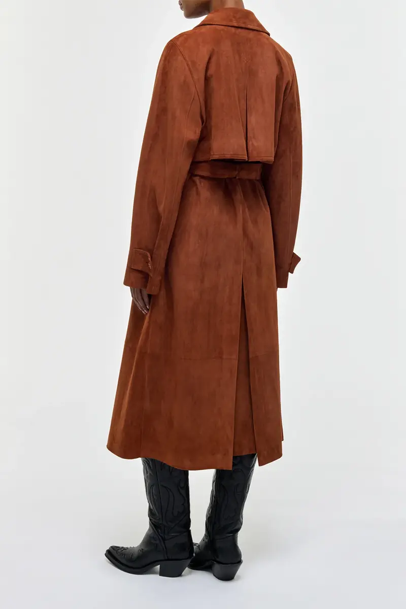 Gabriela Hearst Lyra Trench Coat in Cognac Suede | Thumbnail 5