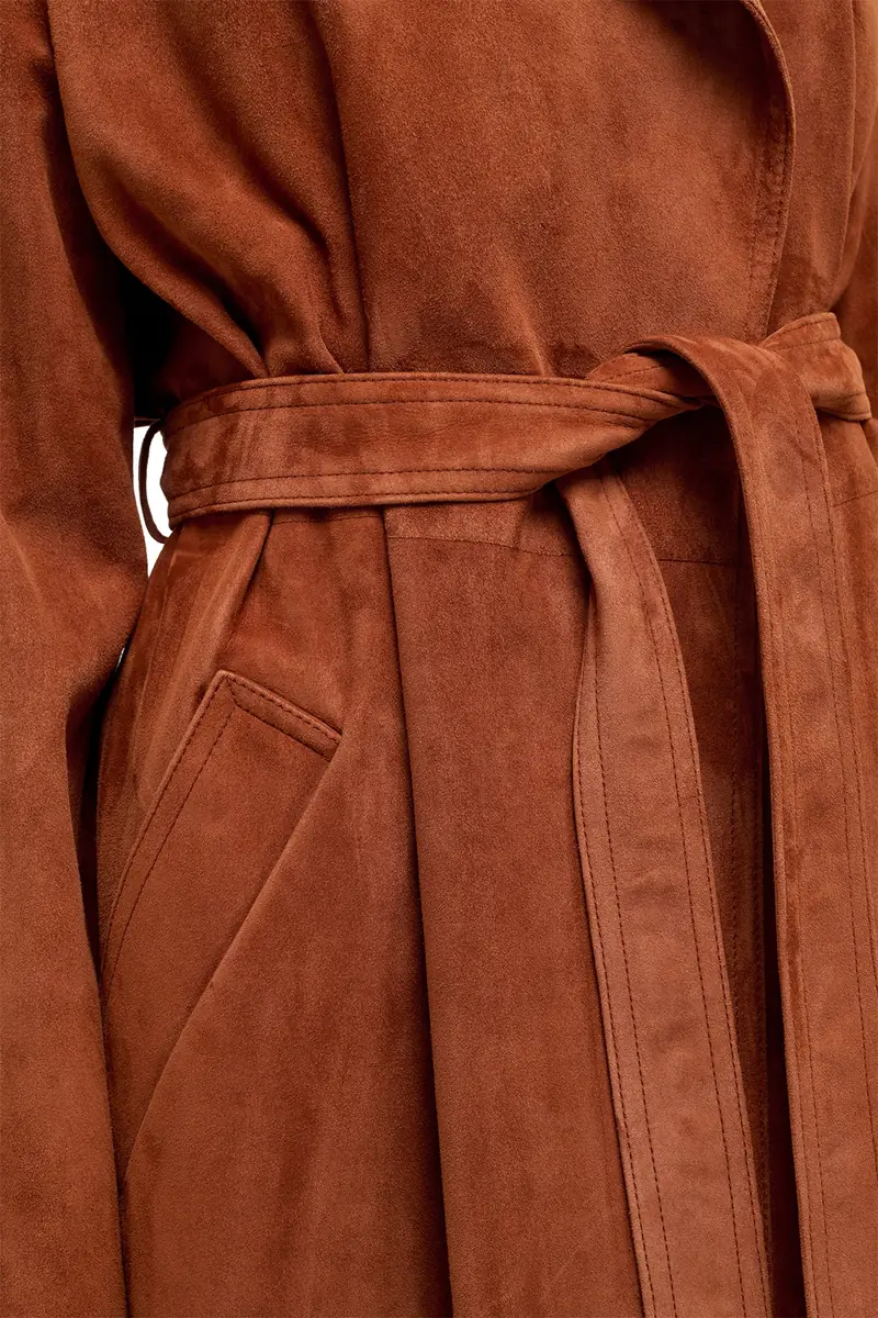 Gabriela Hearst Lyra Trench Coat in Cognac Suede | Thumbnail 7