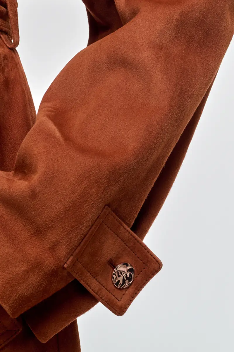 Gabriela Hearst Lyra Trench Coat in Cognac Suede | Thumbnail 8