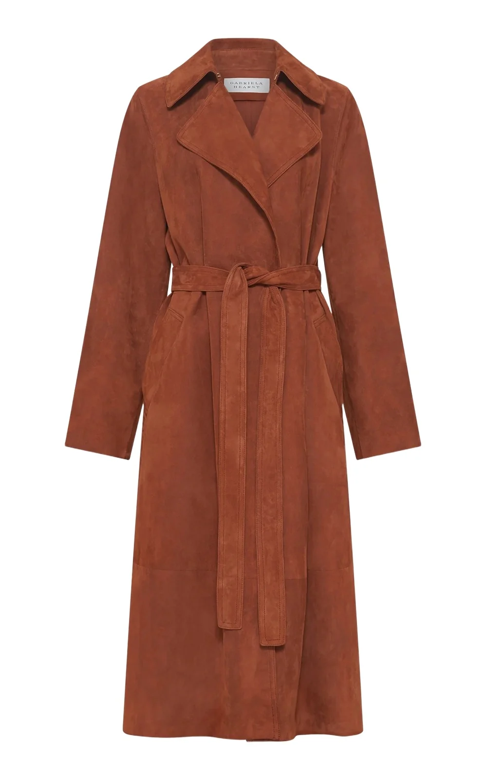 Lyra Trench Coat in Cognac Suede
