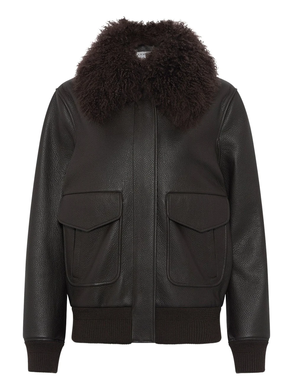Grant Jacket in Ebony Textured Leather and Shearling Grant Jacket in Ebony Textured Leather and Shearling