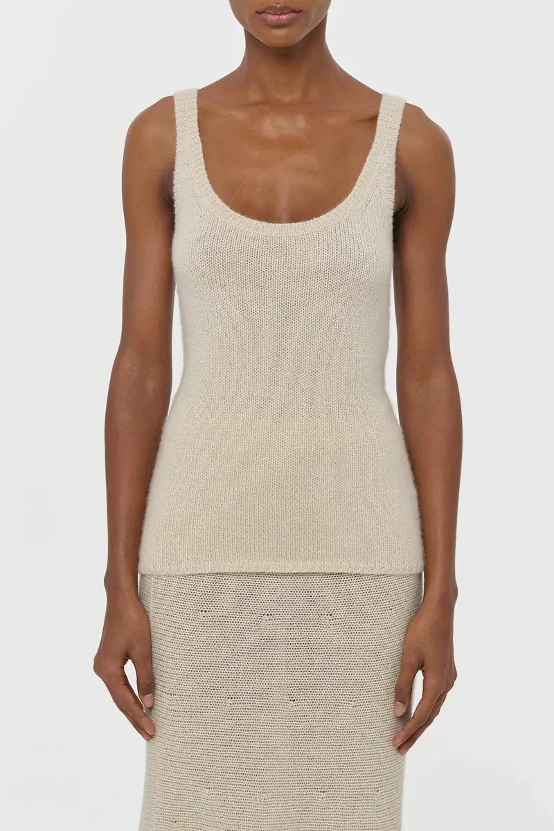 Gabriela Hearst Brigid Knit Tank Top in Off White Cashmere | Thumbnail 2 Gabriela Hearst Brigid Knit Tank Top in Off White Cashmere | Thumbnail 2