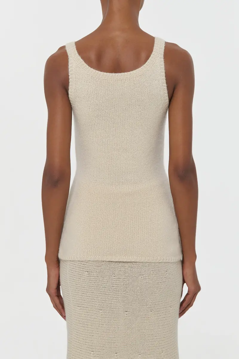 Gabriela Hearst Brigid Knit Tank Top in Off White Cashmere | Thumbnail 4 Gabriela Hearst Brigid Knit Tank Top in Off White Cashmere | Thumbnail 4