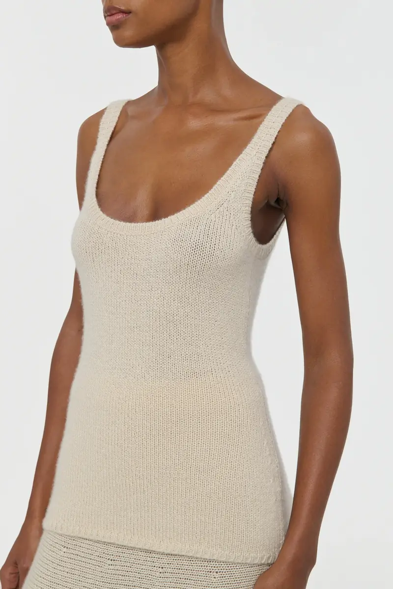 Gabriela Hearst Brigid Knit Tank Top in Off White Cashmere | Thumbnail 5 Gabriela Hearst Brigid Knit Tank Top in Off White Cashmere | Thumbnail 5