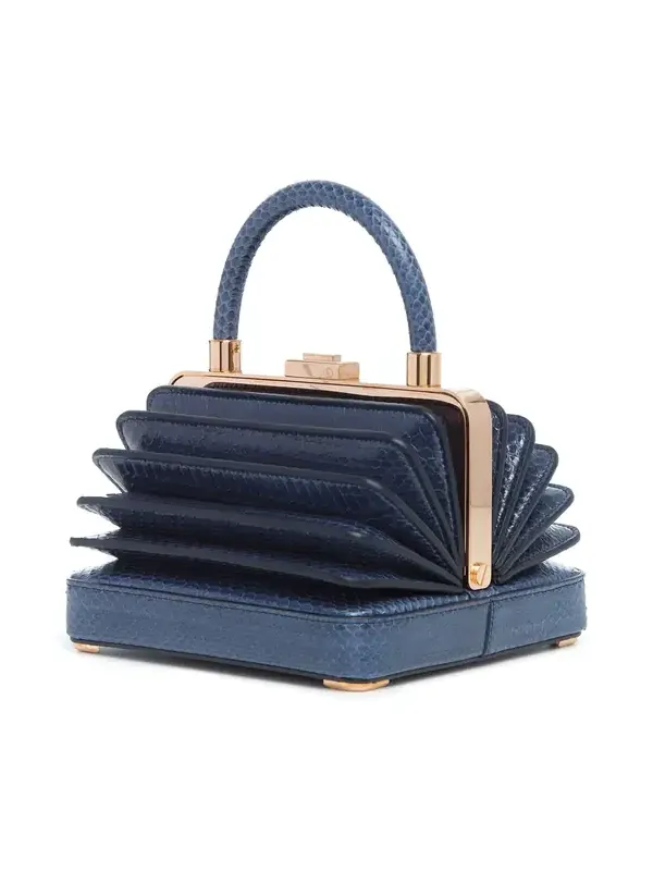 Gabriela Hearst Small Diana Bag in Navy Snakeskin
