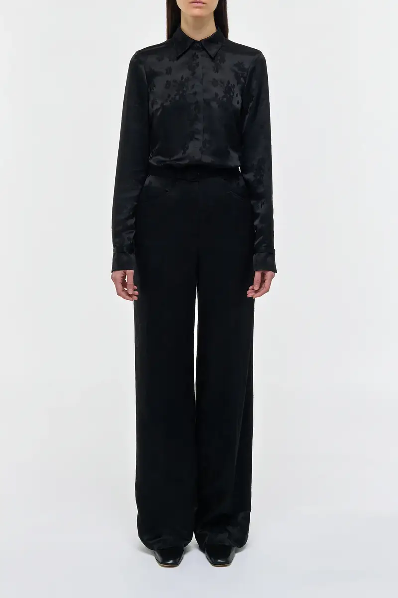 Gabriela Hearst Norman Wide-leg Pant in Black Embroidered Silk | Thumbnail 3 Gabriela Hearst Norman Wide-leg Pant in Black Embroidered Silk | Thumbnail 3