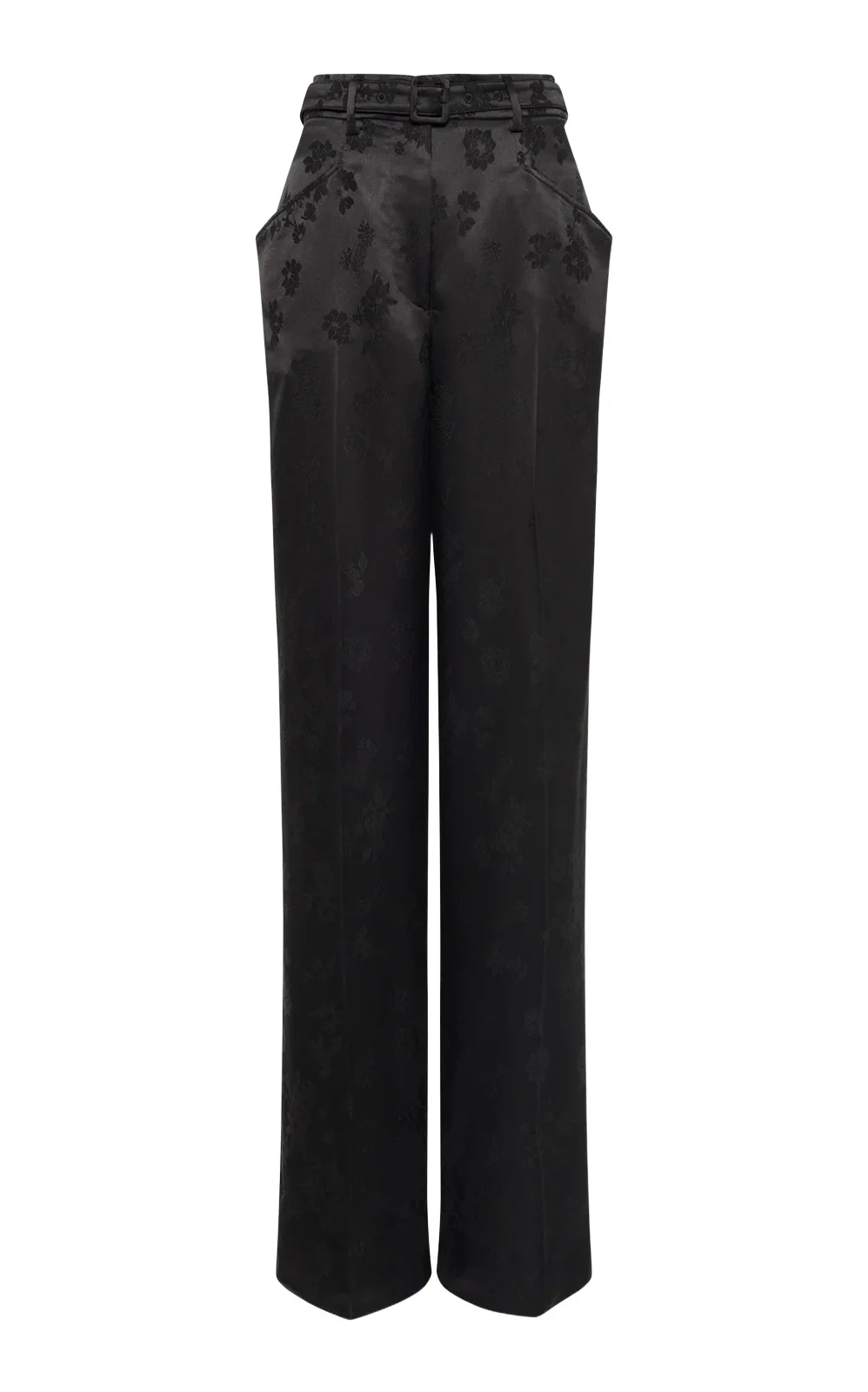 Norman Wide-leg Pant in Black Embroidered Silk Norman Wide-leg Pant in Black Embroidered Silk
