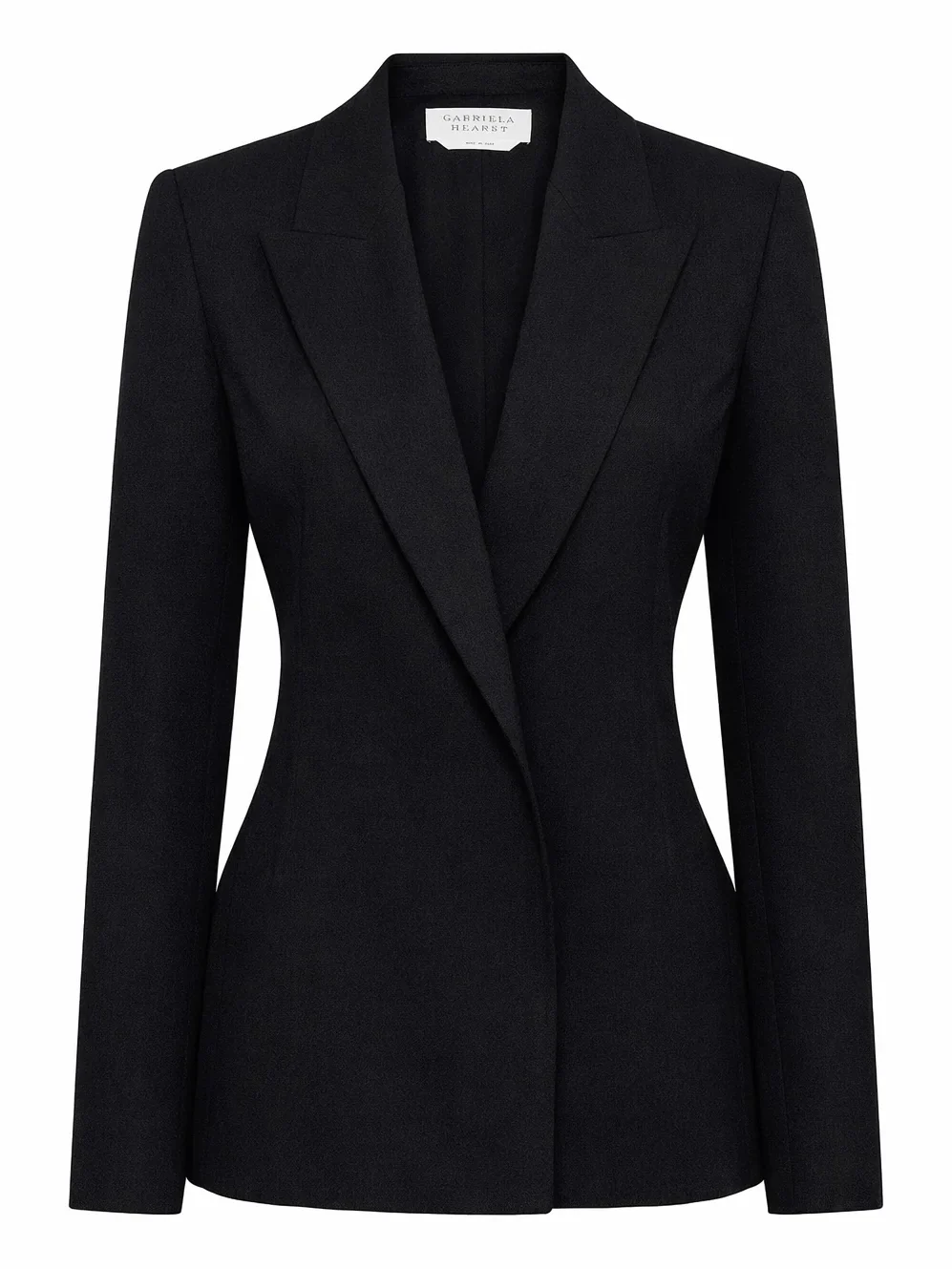 Gabriela Hearst Aleah Blazer in Black Virgin Wool Crepe