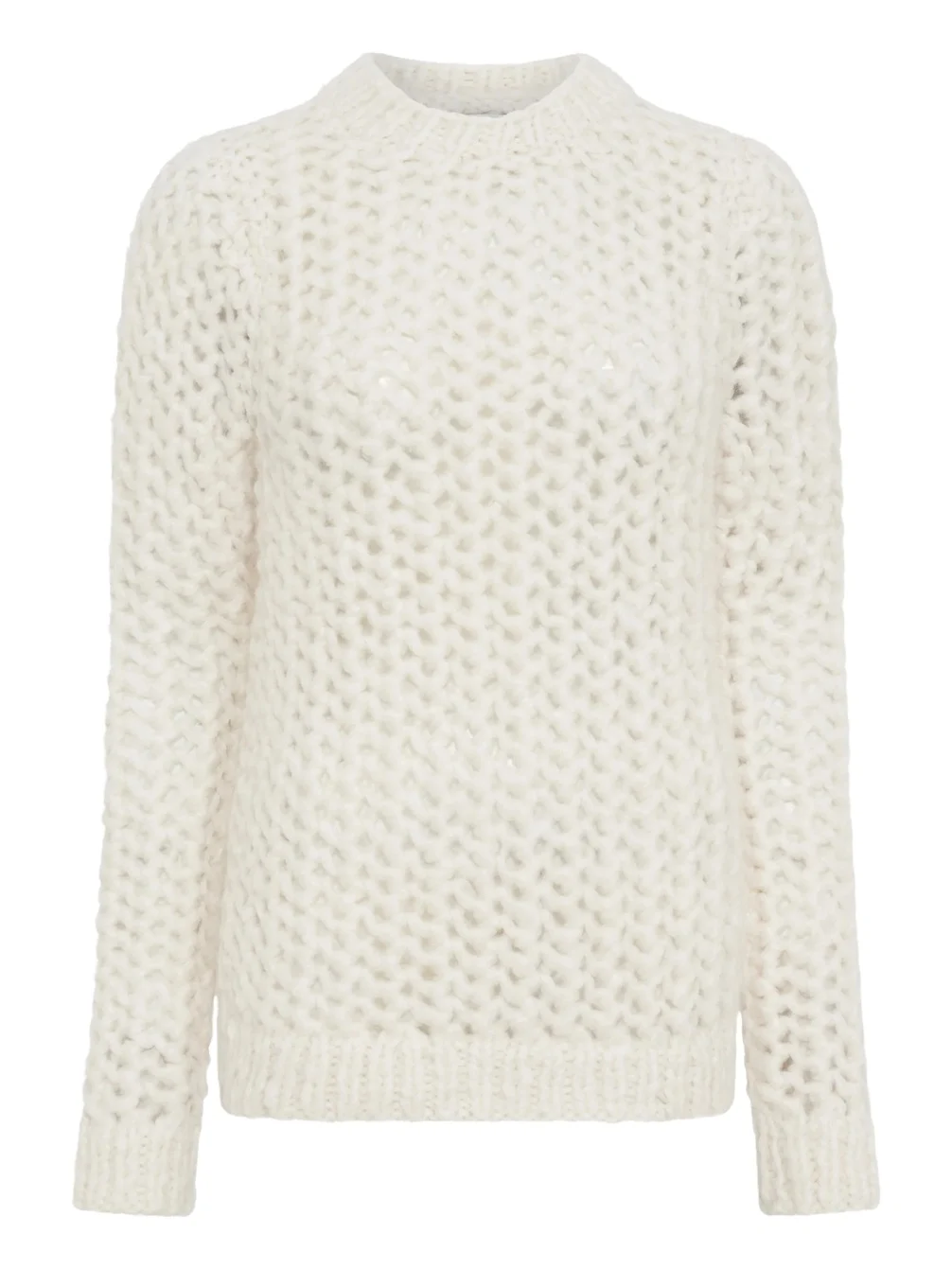 Veralune Knit Crewneck Sweater in Off White Welfat Cashmere Veralune Knit Crewneck Sweater in Off White Welfat Cashmere
