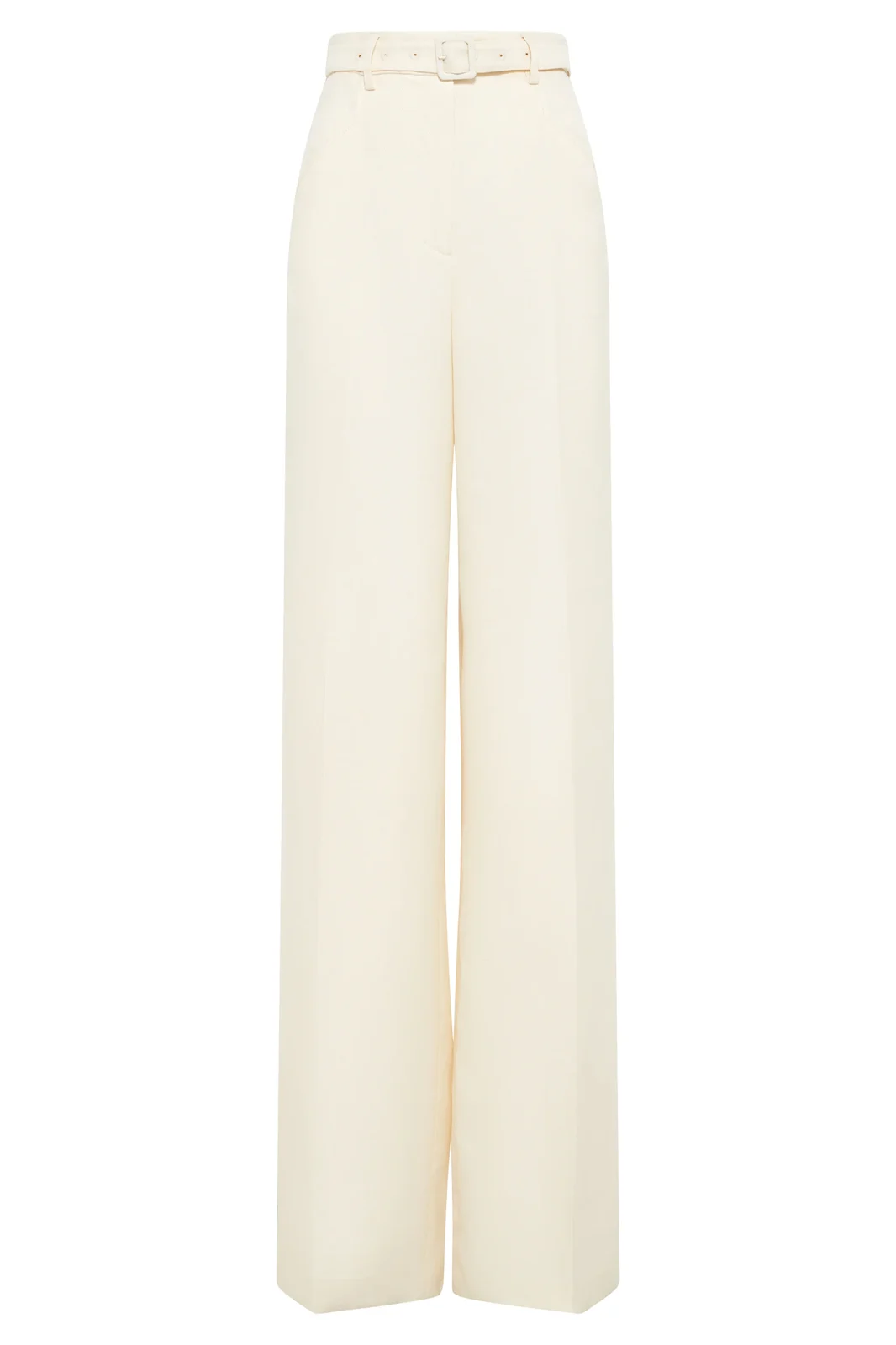 Norman Wide-leg Pant in Ivory Textured Linen Slub