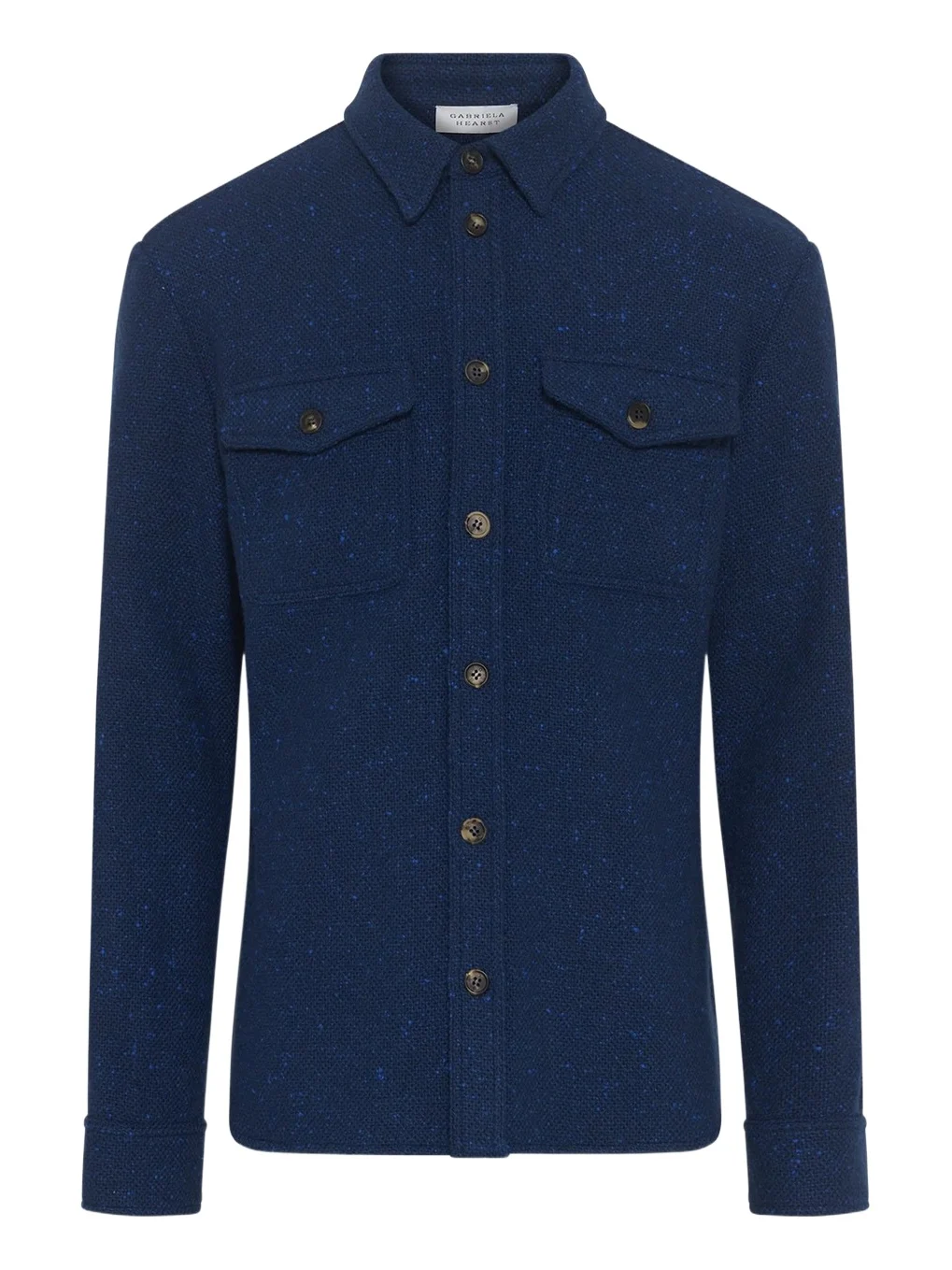 Lucas Overshirt in Electric Navy Speckled Cashmere