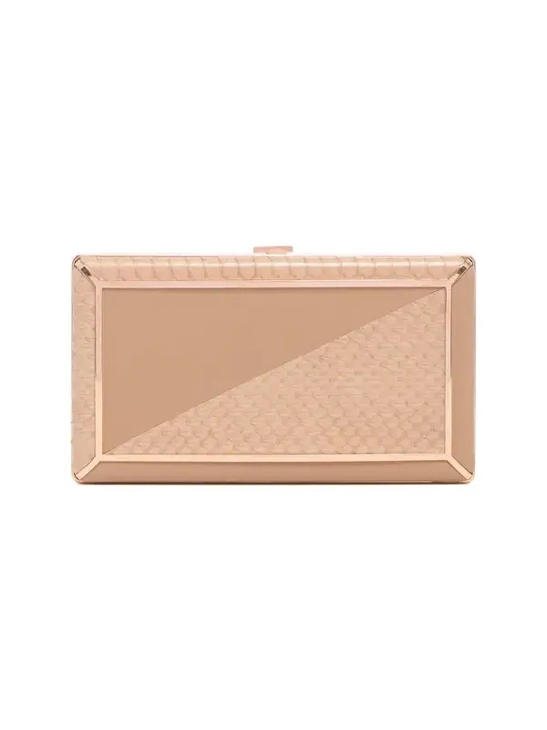 Callas Clutch in Nude Snakeskin & Nappa Leather Callas Clutch in Nude Snakeskin & Nappa Leather