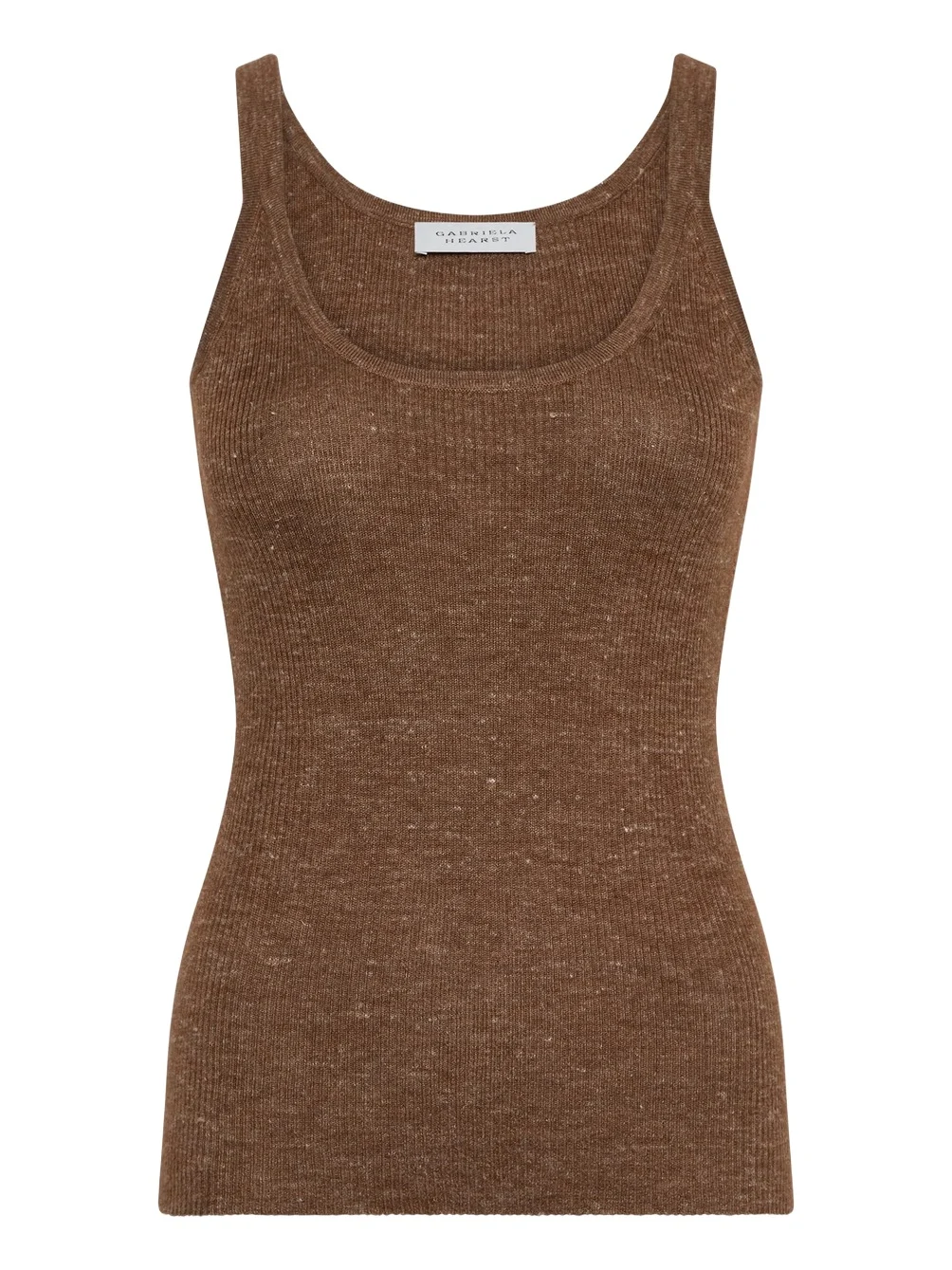 Gabriela Hearst Cinxia Knit Tank Top in Chestnut Cahmere Silk with Hemp