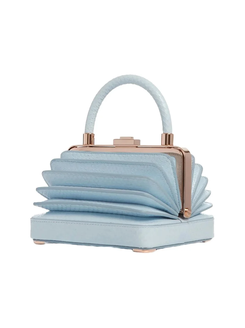 Gabriela Hearst Small Diana Bag in Light Blue Snakeskin