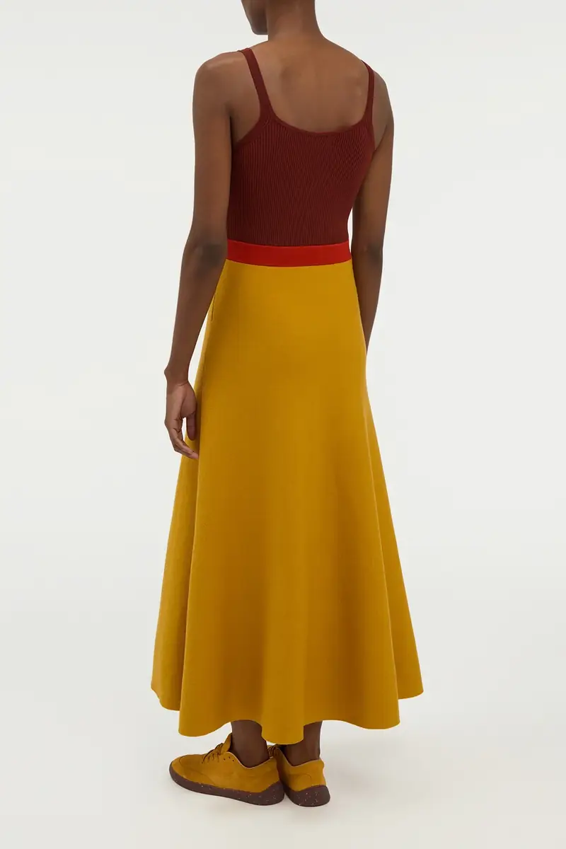 Gabriela Hearst Flaminius Knit Midi Dress in Golden Birch Merino Wool | Thumbnail 5