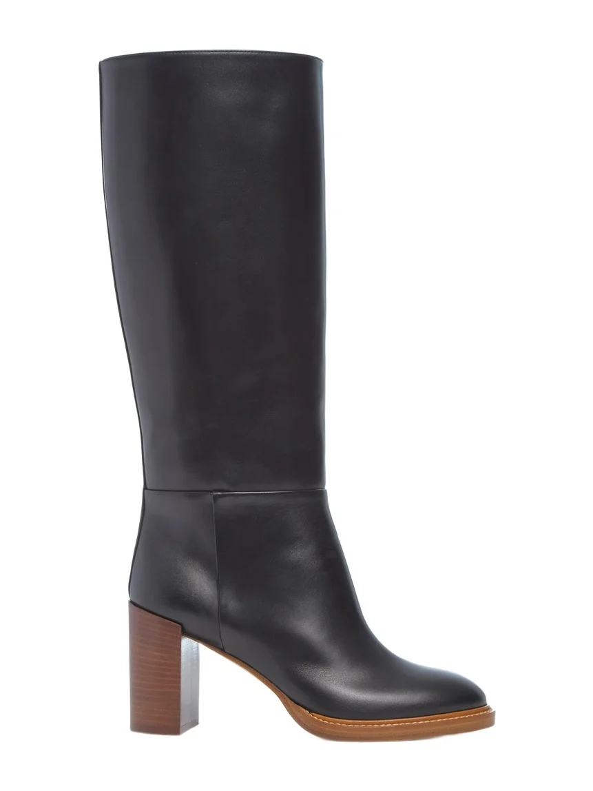 Bocca Knee-High Boot in Black Leather Bocca Knee-High Boot in Black Leather