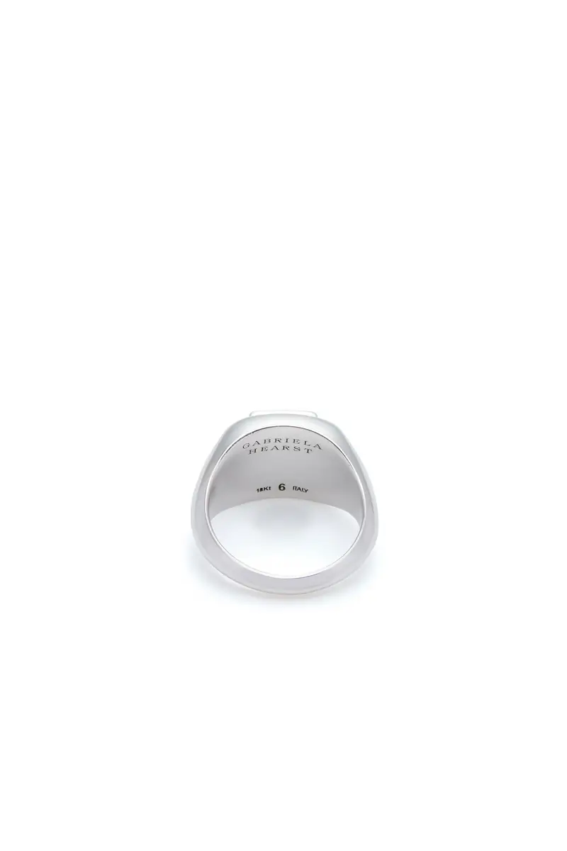 Gabriela Hearst Medium Ring in 18K White Gold & Pink Marble Stone | Thumbnail 3 Gabriela Hearst Medium Ring in 18K White Gold & Pink Marble Stone | Thumbnail 3
