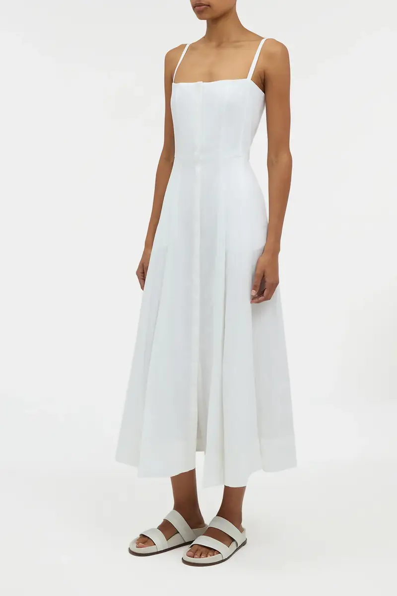 Gabriela Hearst Magritte Dress in White Aloe Linen | Thumbnail 3 Gabriela Hearst Magritte Dress in White Aloe Linen | Thumbnail 3