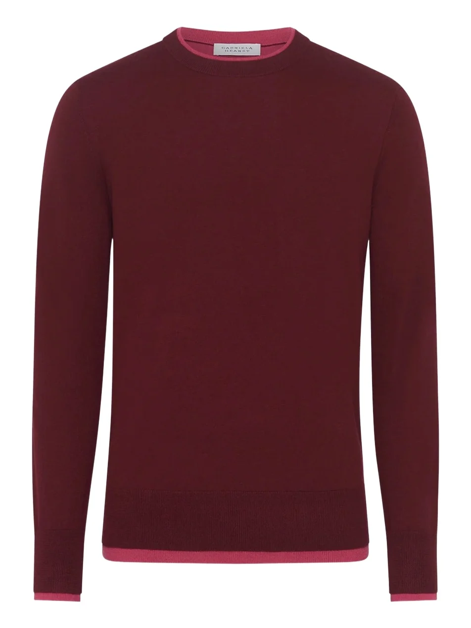 Gabriela Hearst Wells Reversible Knit Sweater in Bordeaux & Fuchsia Cashmere Silk