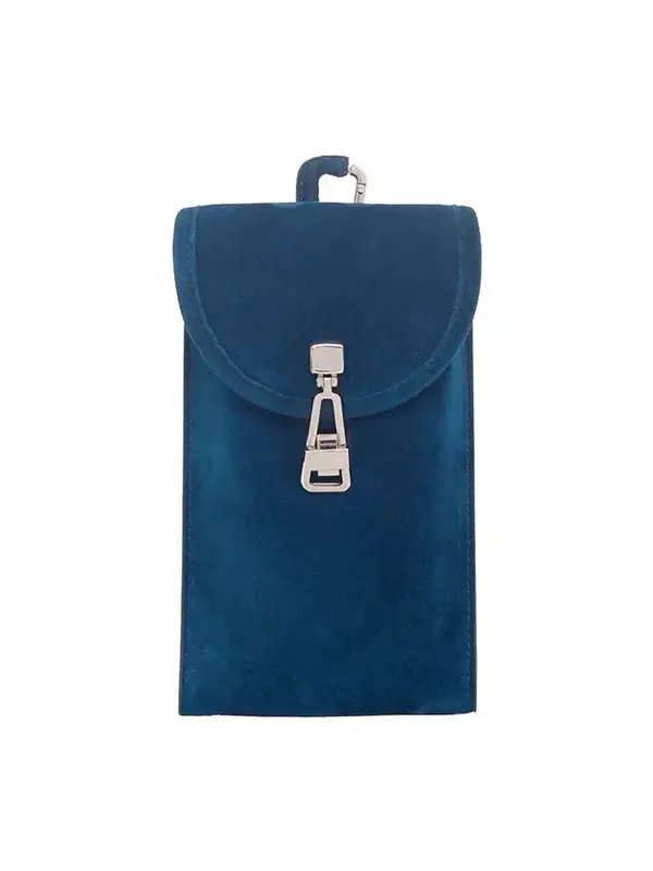 Sunglasses Pouch in Navy Suede