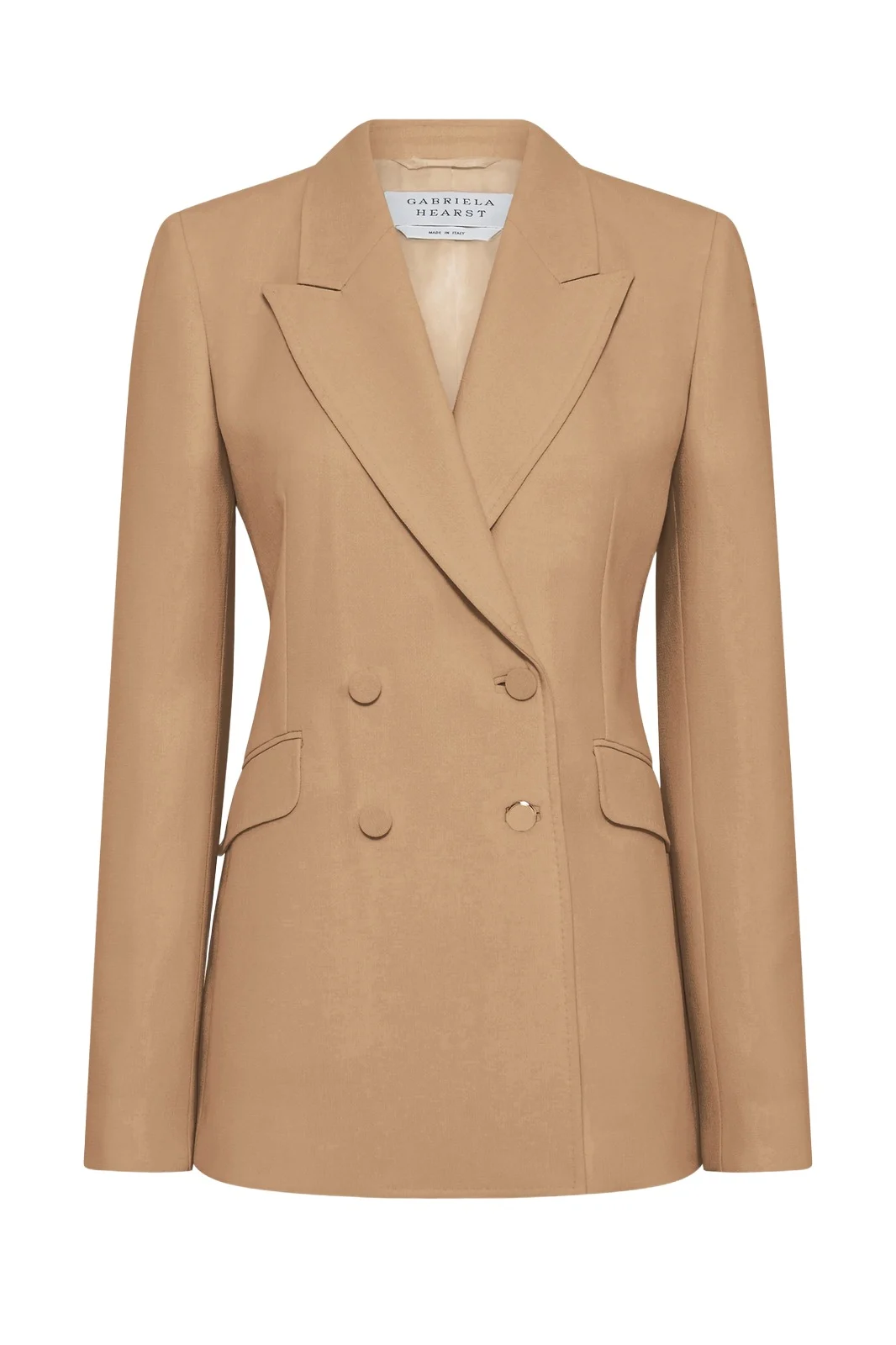 Gabriela Hearst Stephanie Blazer in Camel Virgin Wool Crepe