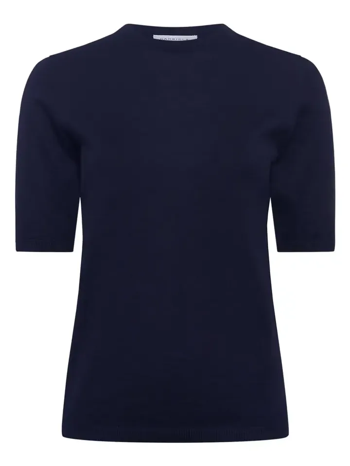 Gabriela Hearst Brunner Knit T-Shirt in Dark Navy Cashmere Silk