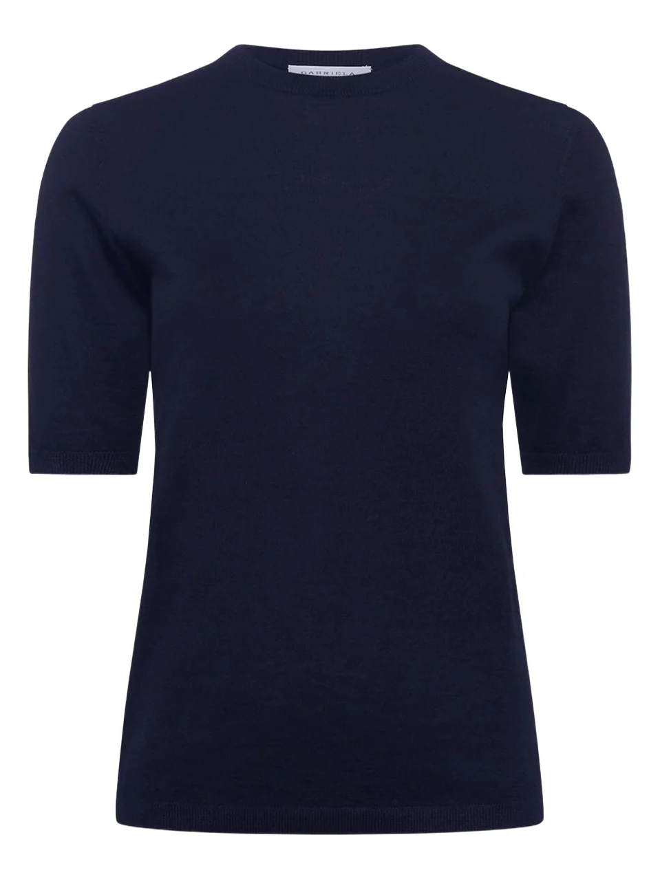 Gabriela Hearst Brunner Knit T-Shirt in Dark Navy Cashmere Silk