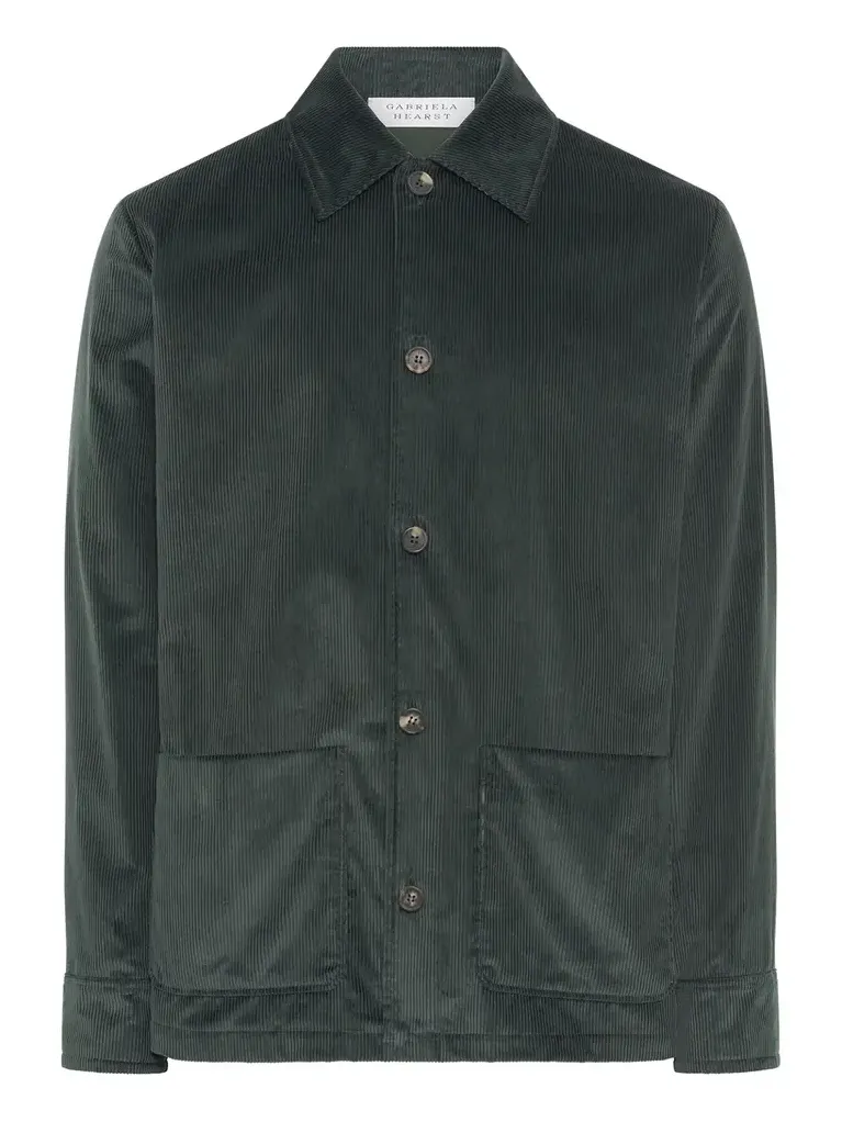 Gabriela Hearst Javier Chore Jacket in English Green Sea Island Cotton Corduroy