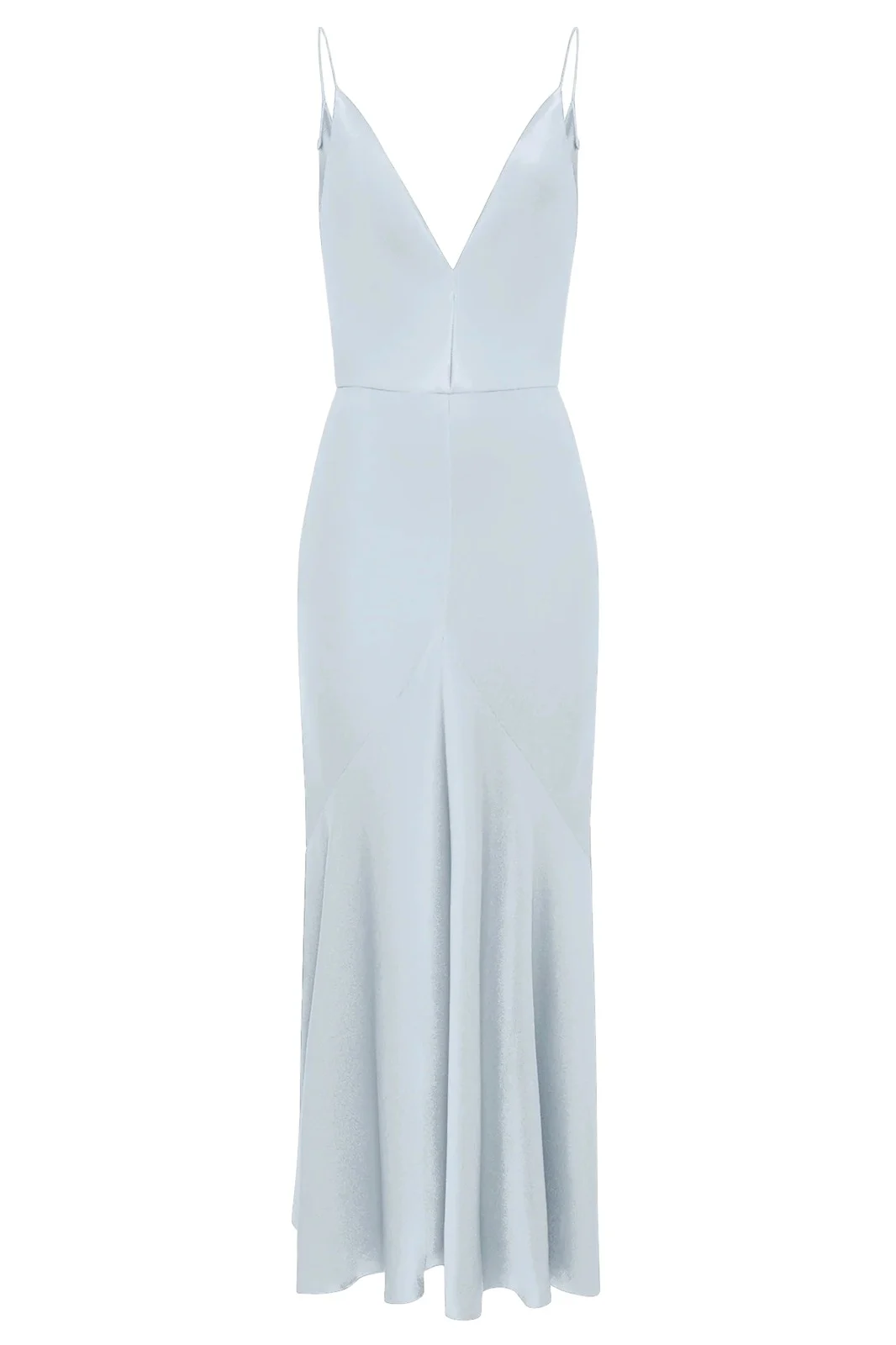 Gabriela Hearst Brigita Slip Dress in Light Blue Silk Satin
