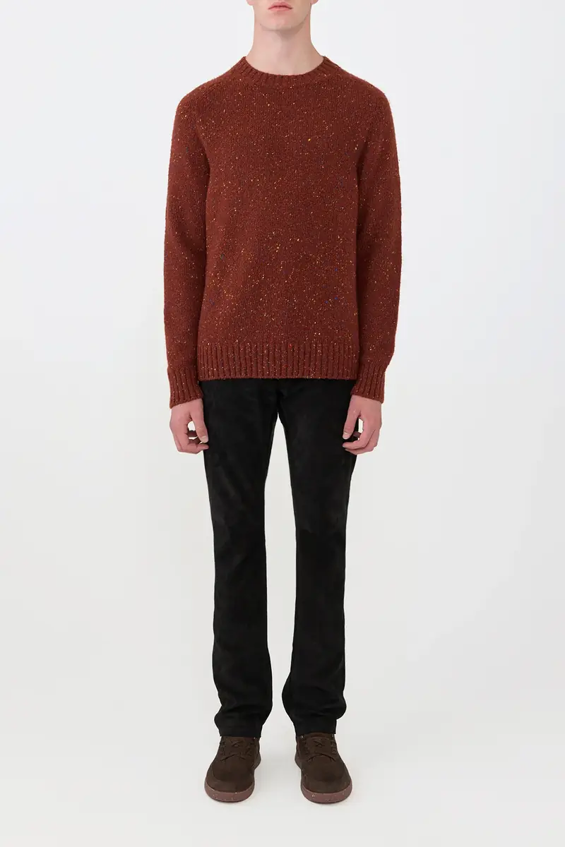 Gabriela Hearst Daniel Knit Sweater in Burnt Sienna Multi Speckled Aran Cashmere | Thumbnail 3