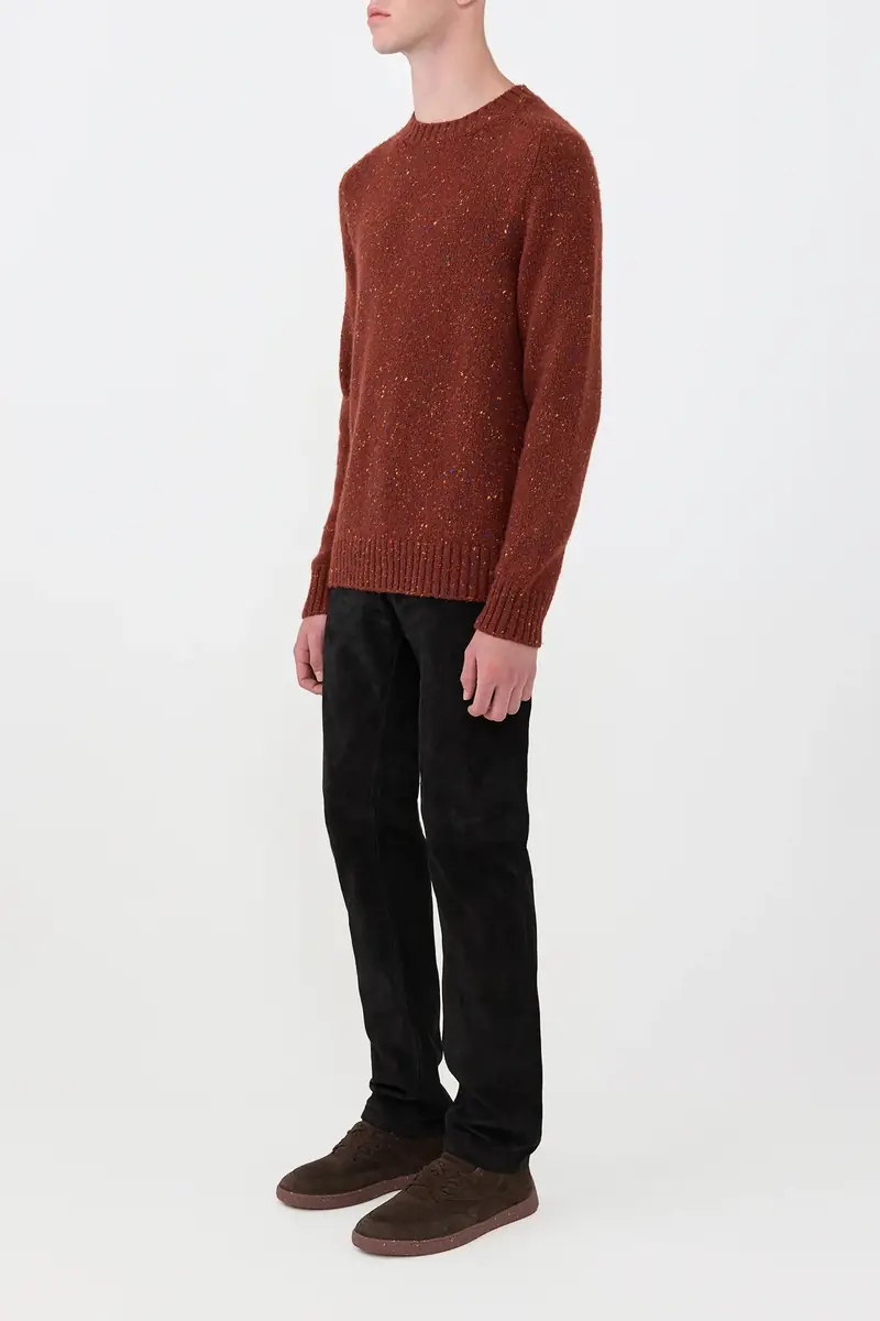 Gabriela Hearst Daniel Knit Sweater in Burnt Sienna Multi Speckled Aran Cashmere | Thumbnail 4
