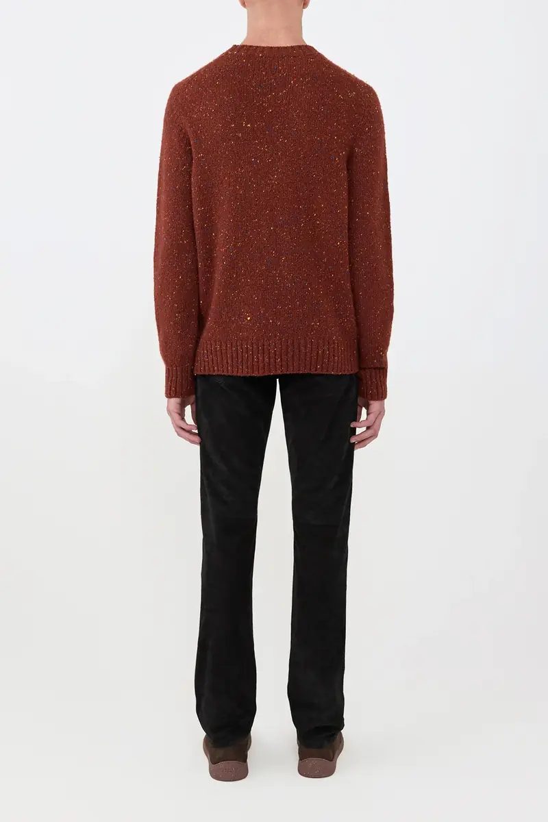 Gabriela Hearst Daniel Knit Sweater in Burnt Sienna Multi Speckled Aran Cashmere | Thumbnail 5