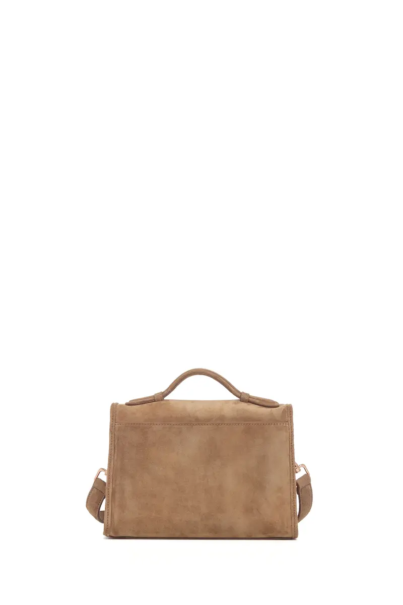 Gabriela Hearst Small Leonora Flap Bag in Dark Sand Suede | Thumbnail 5