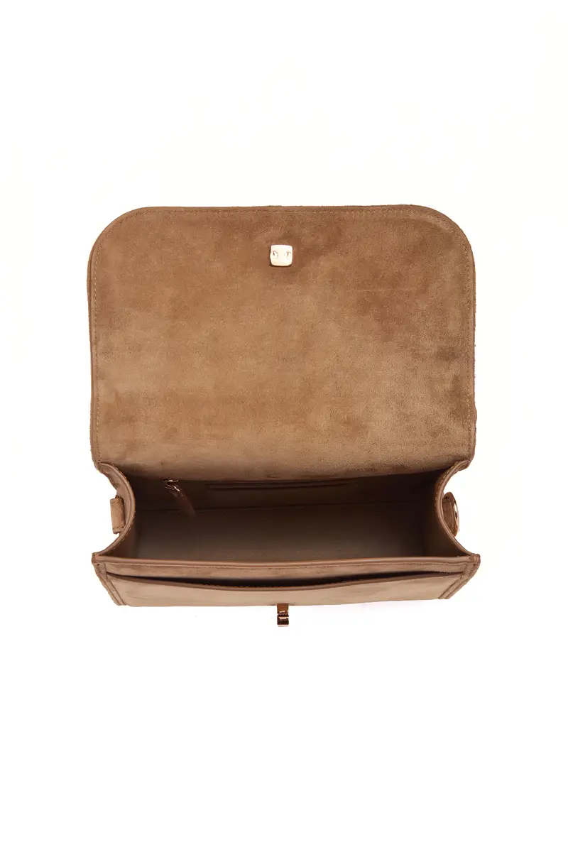 Gabriela Hearst Small Leonora Flap Bag in Dark Sand Suede | Thumbnail 6
