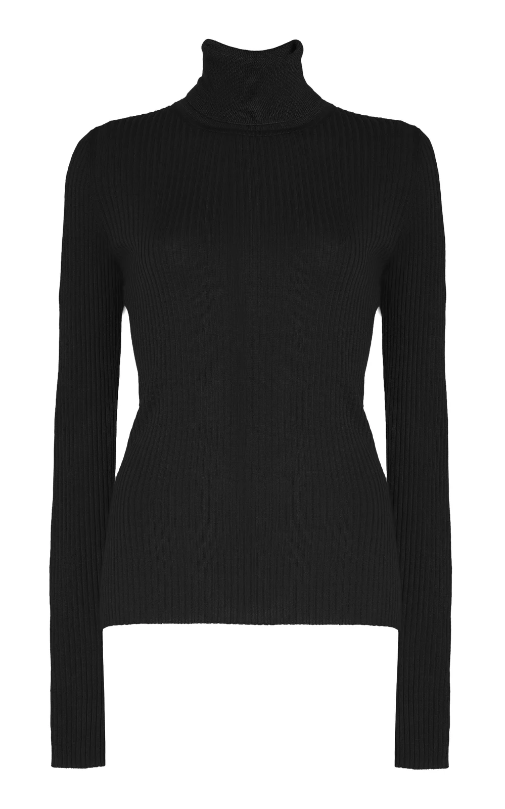 Peppe Knit Turtleneck Sweater in Black Cashmere