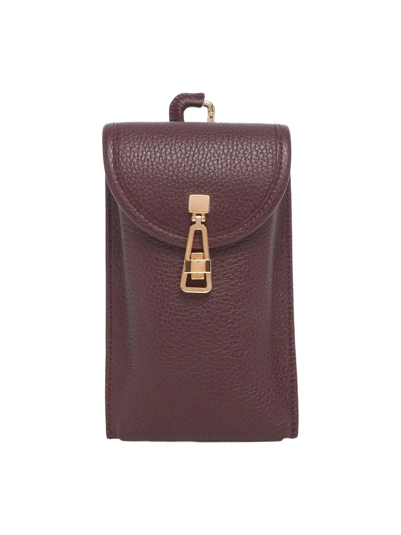 Gabriela Hearst Sunglasses Pouch in Bordeaux Textured Leather